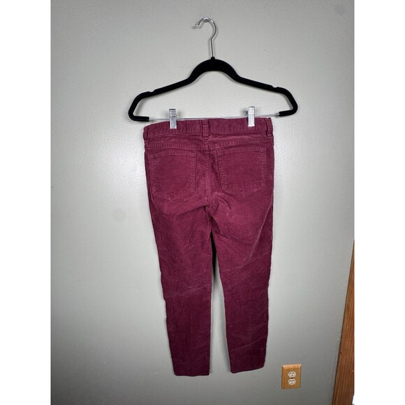 J. Crew Stretch Burgundy‎ Wine Ankle Corduroy Pants Women’s Size 25 - Picture 2 of 11